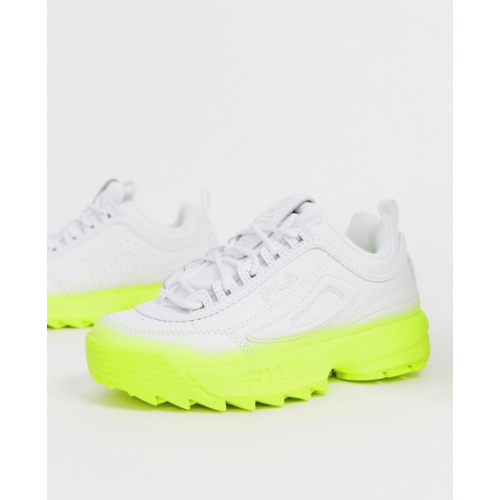 Fila disruptor verde on sale neon